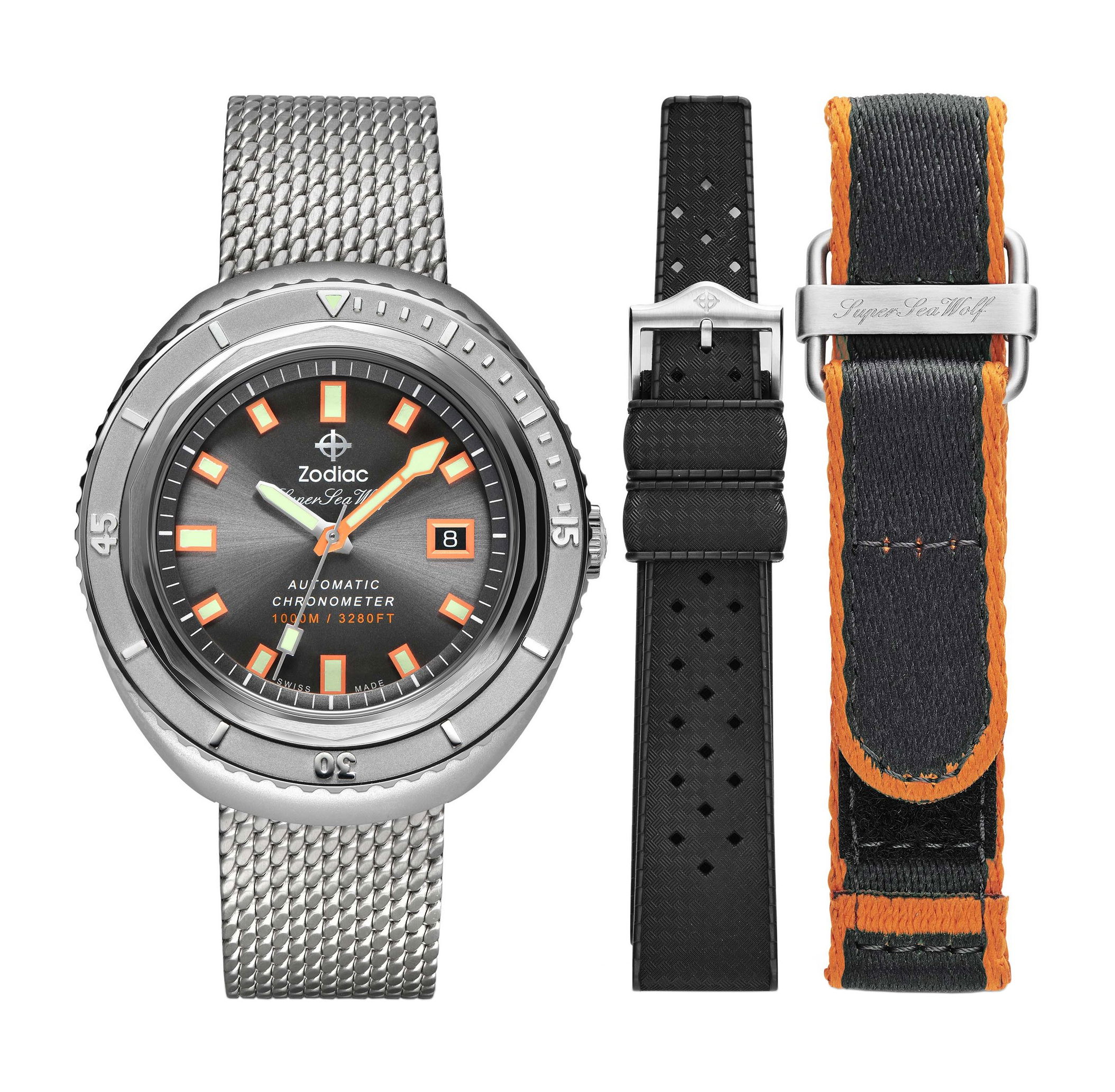 Zodiac Super Seawolf 68 luxury timepiece - detailed view